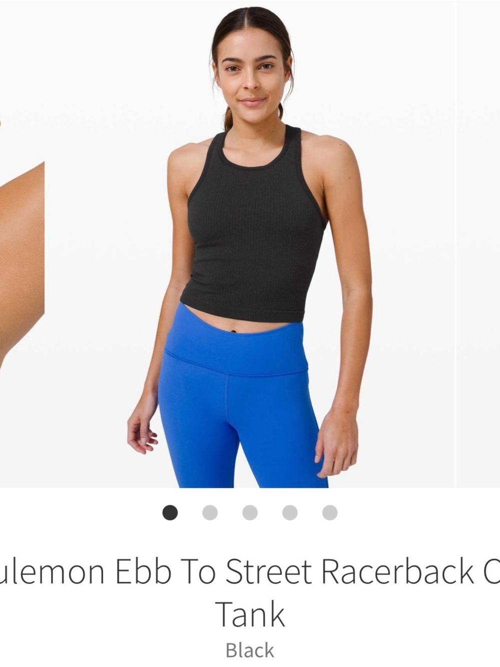 lululemon athletica Ribbed Racerback Cropped Tank - Black
